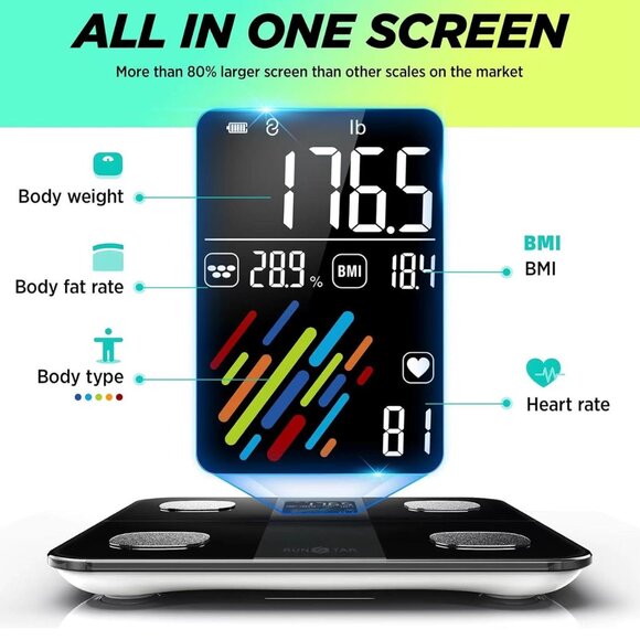 Smart Scale for Body Weight and Fat Percentage, High Accuracy Digital Bathroom S - Picture 2 of 6